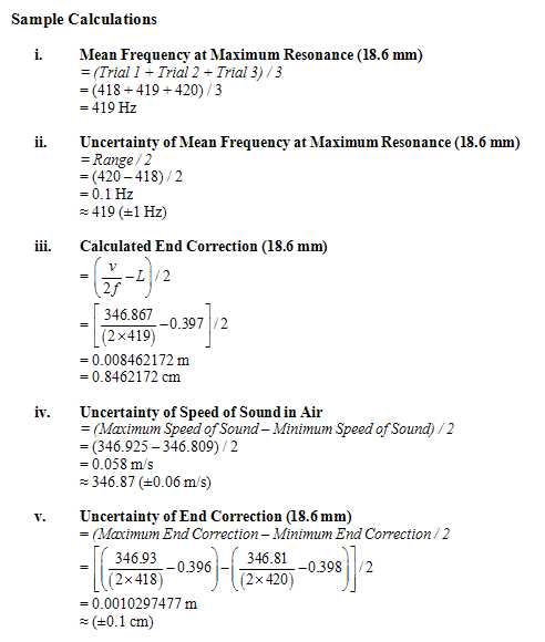sample calc